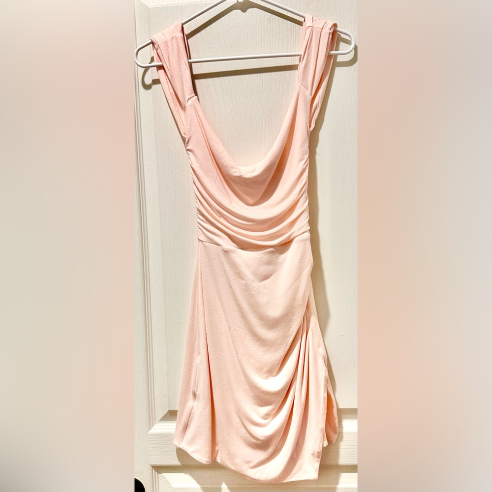 NWT Babyboo Sleeveless Draped Ria Mini Dress in Pink Blush ZB9 - Picture 2 of 10